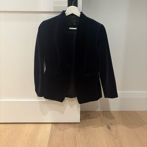 J. Crew Women's Navy Velvet Blazer